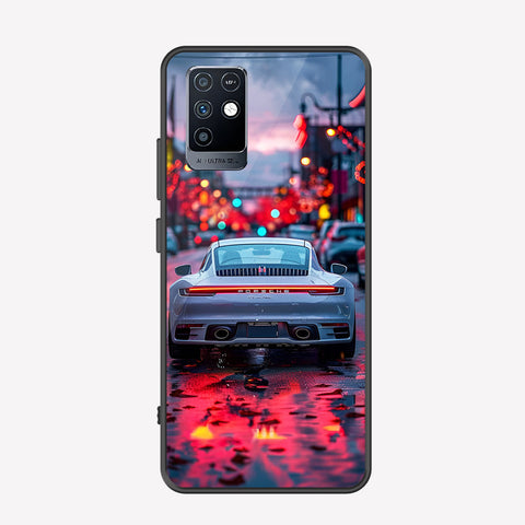 Infinix Note 10 Cover - Car Series - Premium Printed Metal soft Bumper shock Proof Case