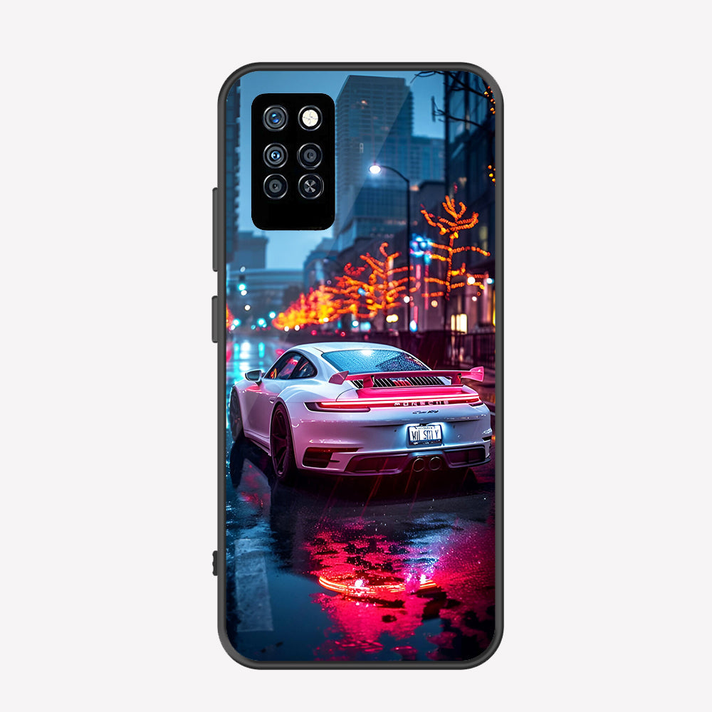Infinix Note 10 Pro Cover - Car Series - Premium Printed Metal soft Bumper shock Proof Case