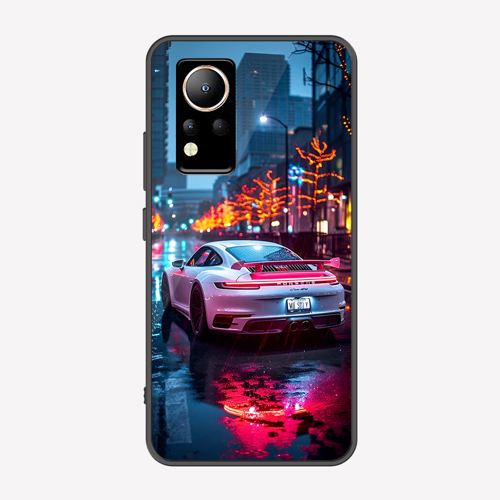 Infinix Note 12 Cover - Car Series - Premium Printed Metal soft Bumper shock Proof Case