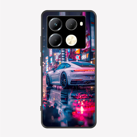 Infinix Note 40 Pro Cover - Car Series - Premium Printed Metal soft Bumper shock Proof Case