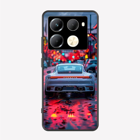 Infinix Note 40 Pro Cover - Car Series - Premium Printed Metal soft Bumper shock Proof Case