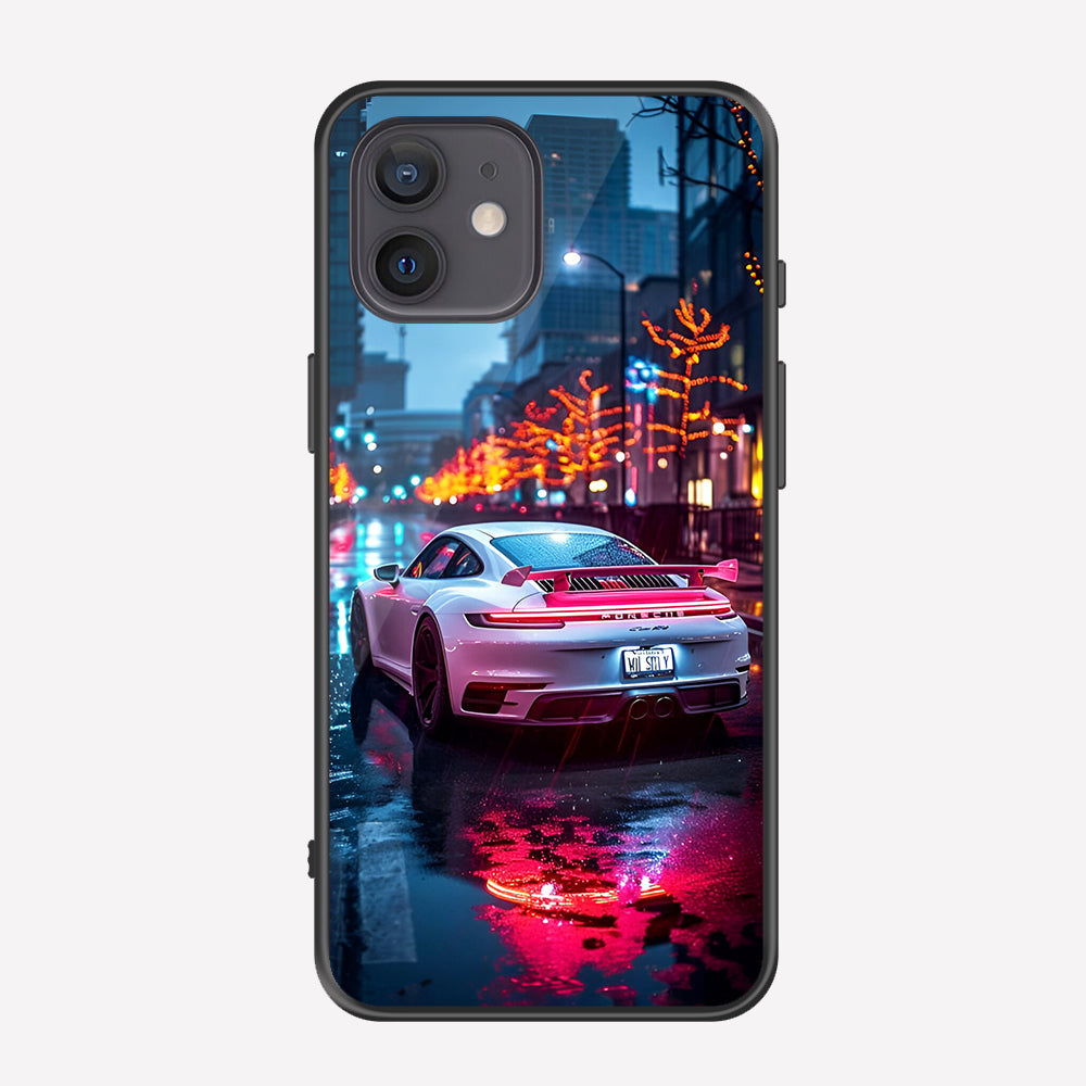 iPhone 12 Cover - Car Series - Premium Printed Metal soft Bumper shock Proof Case