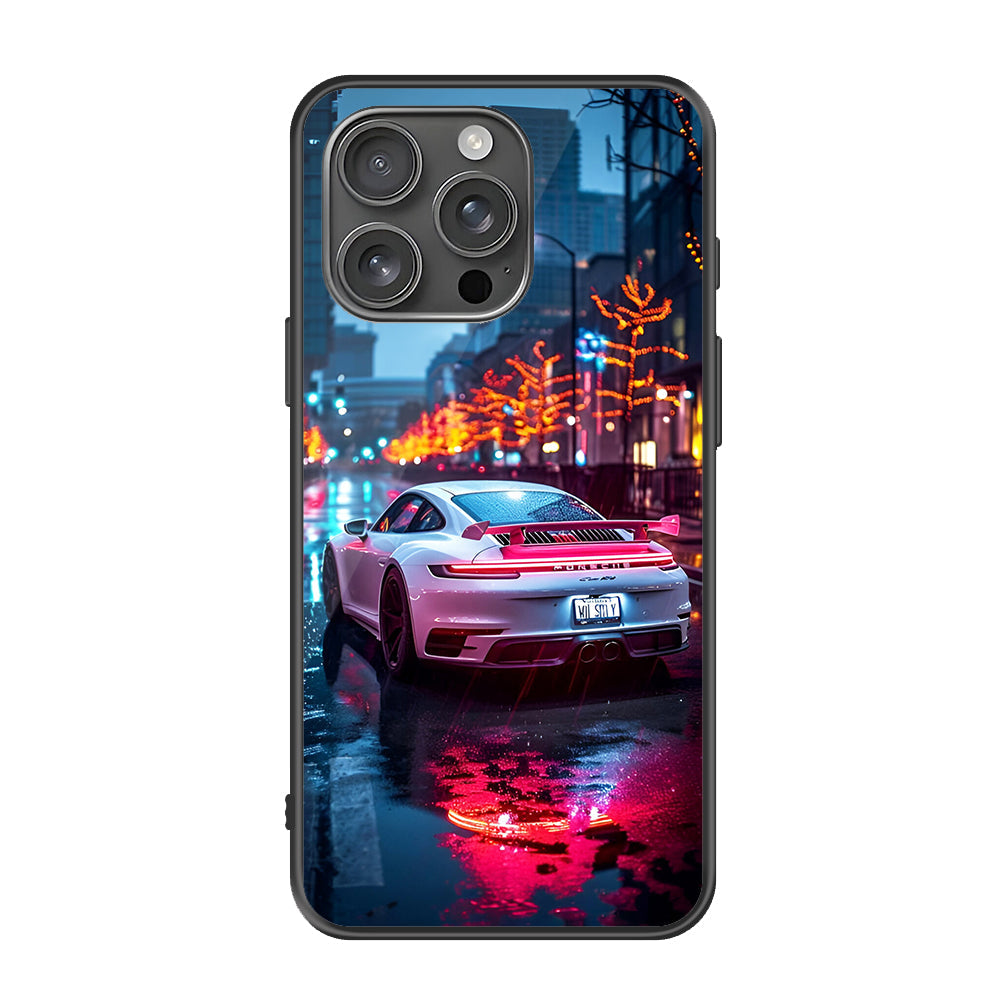 iPhone 15 Pro Cover - Car Series - Premium Printed Metal soft Bumper shock Proof Case