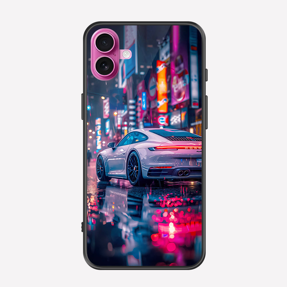 iPhone 16 Cover - Car Series - Premium Printed Metal soft Bumper shock Proof Case