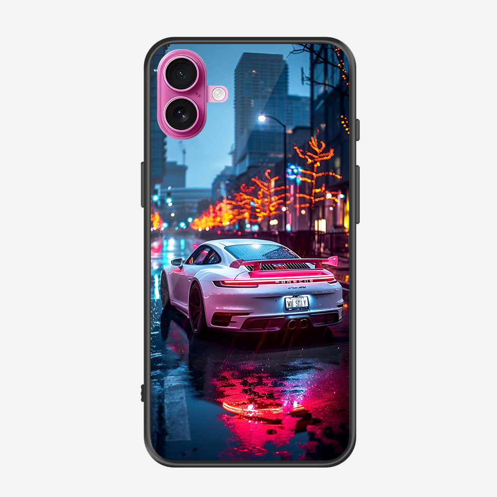 iPhone 16 Cover - Car Series - Premium Printed Metal soft Bumper shock Proof Case