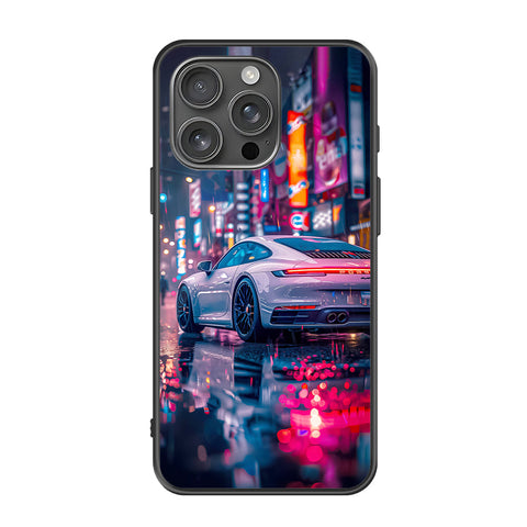 iPhone 16 Pro Max Cover - Car Series - Premium Printed Metal soft Bumper shock Proof Case