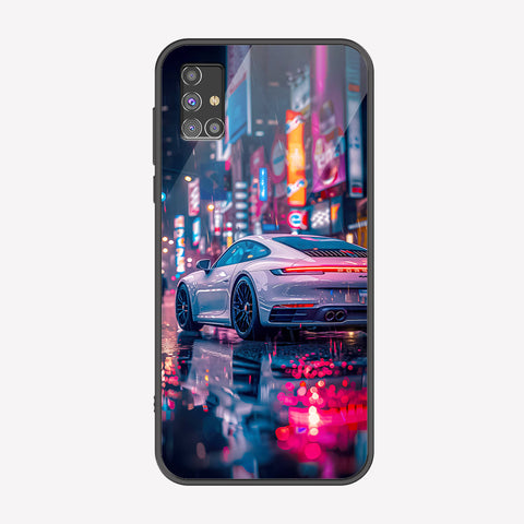 Samsung Galaxy M31s Cover - Car Series - Premium Printed Metal soft Bumper shock Proof Case