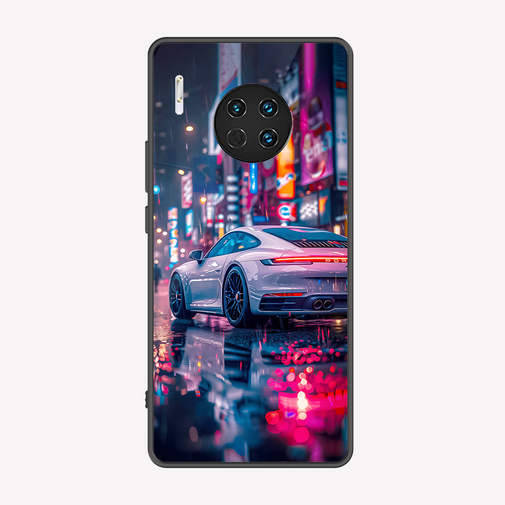 Huawei Mate 30 Cover - Car Series - Premium Printed Metal soft Bumper shock Proof Case