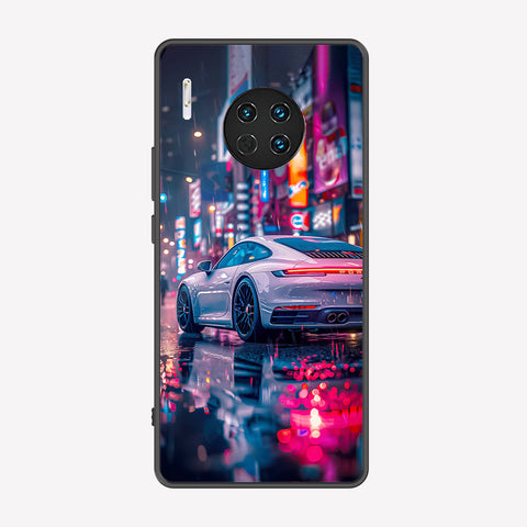 Huawei Mate 30 Cover - Car Series - Premium Printed Metal soft Bumper shock Proof Case
