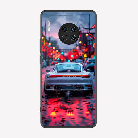 Huawei Mate 30 Cover - Car Series - Premium Printed Metal soft Bumper shock Proof Case