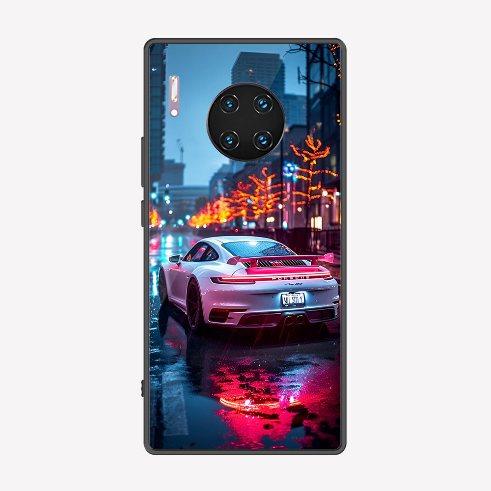 Huawei Mate 30 Pro Cover - Car Series - Premium Printed Metal soft Bumper shock Proof Case