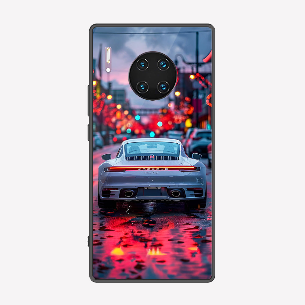 Huawei Mate 30 Pro Cover - Car Series - Premium Printed Metal soft Bumper shock Proof Case