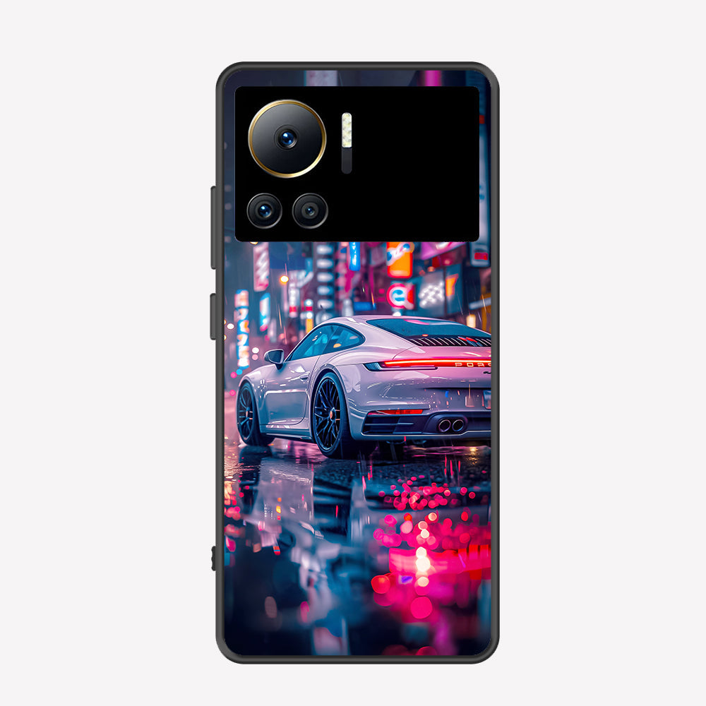 Infinix Note 12 VIP Cover - Car Series - Premium Printed Metal soft Bumper shock Proof Case
