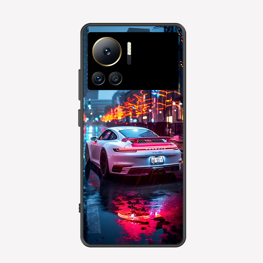 Infinix Note 12 VIP Cover - Car Series - Premium Printed Metal soft Bumper shock Proof Case