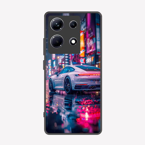 Infinix Note 30 Cover - Car Series - Premium Printed Metal soft Bumper shock Proof Case