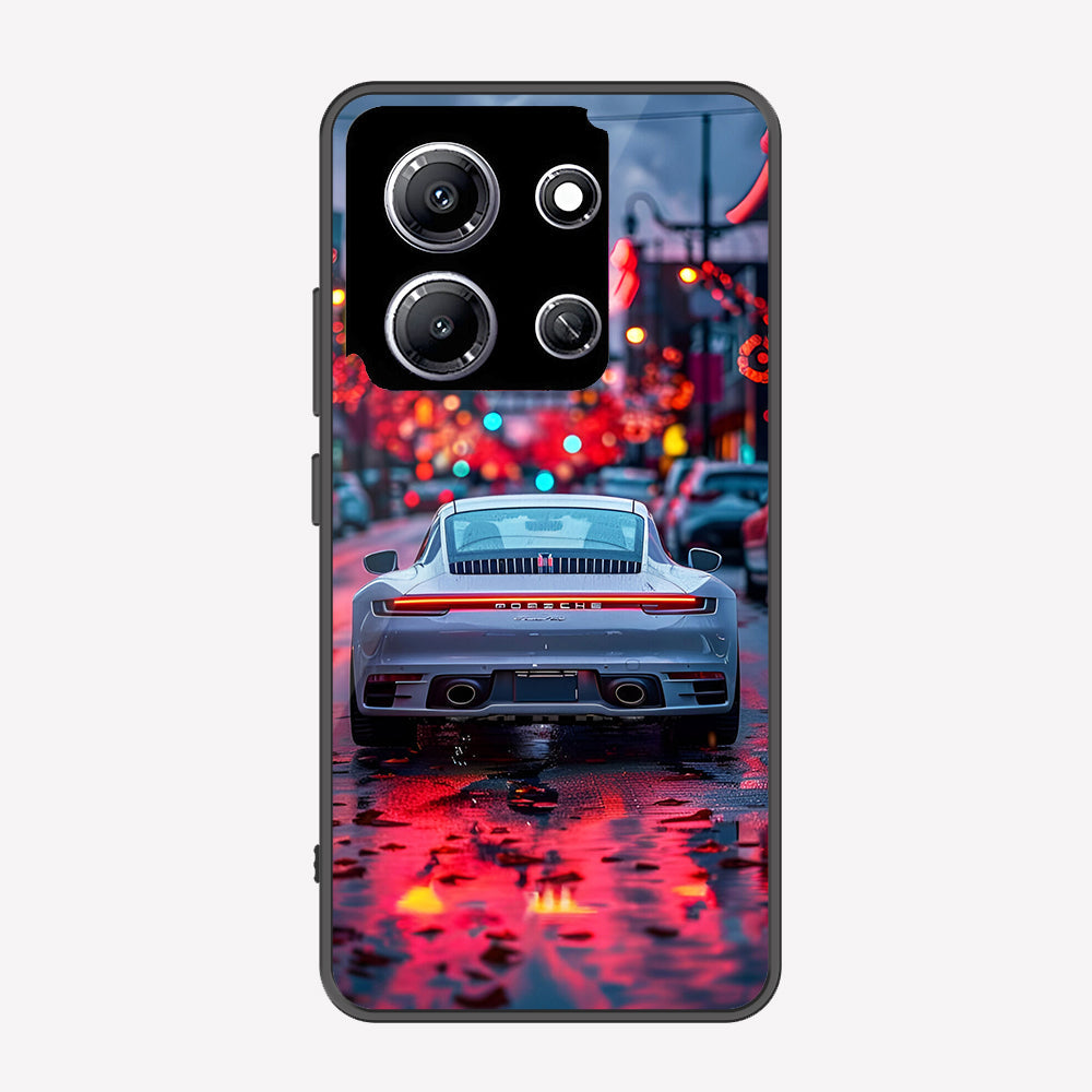 Infinix Note 30i Cover - Car Series - Premium Printed Metal soft Bumper shock Proof Case