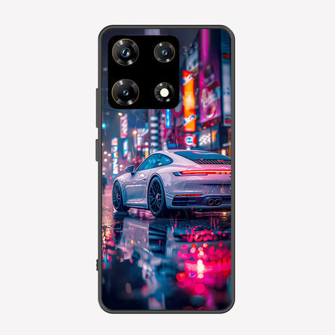 Infinix Note 30 Pro Cover - Car Series - Premium Printed Metal soft Bumper shock Proof Case