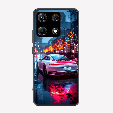 Infinix Note 30 Pro Cover - Car Series - Premium Printed Metal soft Bumper shock Proof Case