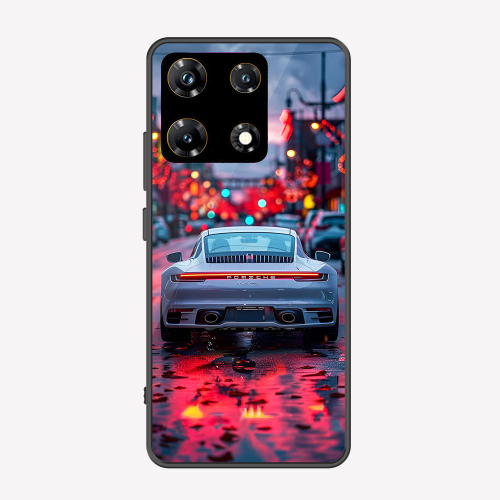 Infinix Note 30 Pro Cover - Car Series - Premium Printed Metal soft Bumper shock Proof Case