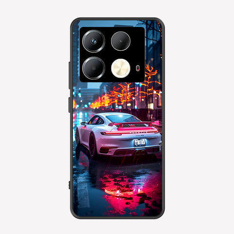 Infinix Note 40 Cover - Car Series - Premium Printed Metal soft Bumper shock Proof Case