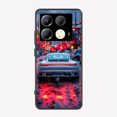 Infinix Note 40 Cover - Car Series - Premium Printed Metal soft Bumper shock Proof Case
