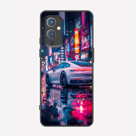 OnePlus 9 Cover - Car Series - Premium Printed Metal soft Bumper shock Proof Case