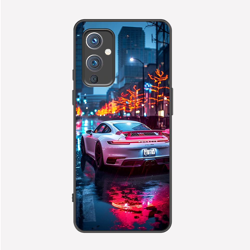 OnePlus 9 Cover - Car Series - Premium Printed Metal soft Bumper shock Proof Case