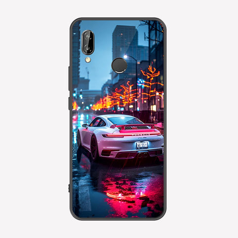 Huawei P20 Lite Cover - Car Series - Premium Printed Metal soft Bumper shock Proof Case
