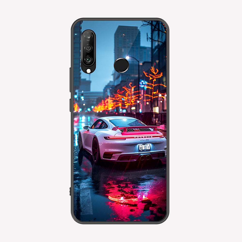 Huawei P30 lite Cover - Car Series - Premium Printed Metal soft Bumper shock Proof Case