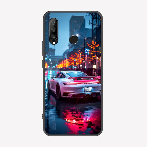 Huawei P30 lite Cover - Car Series - Premium Printed Metal soft Bumper shock Proof Case