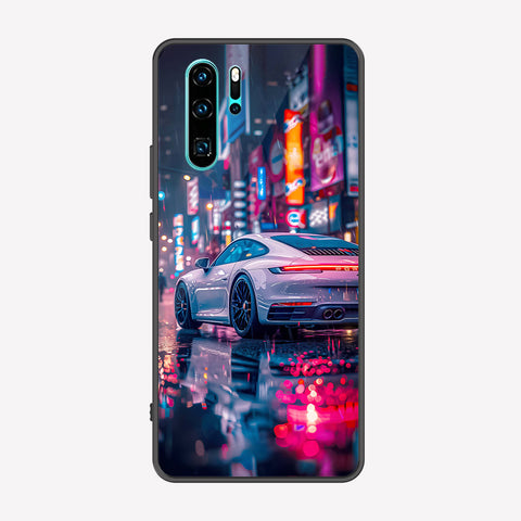 Huawei P30 Pro Cover - Car Series - Premium Printed Metal soft Bumper shock Proof Case