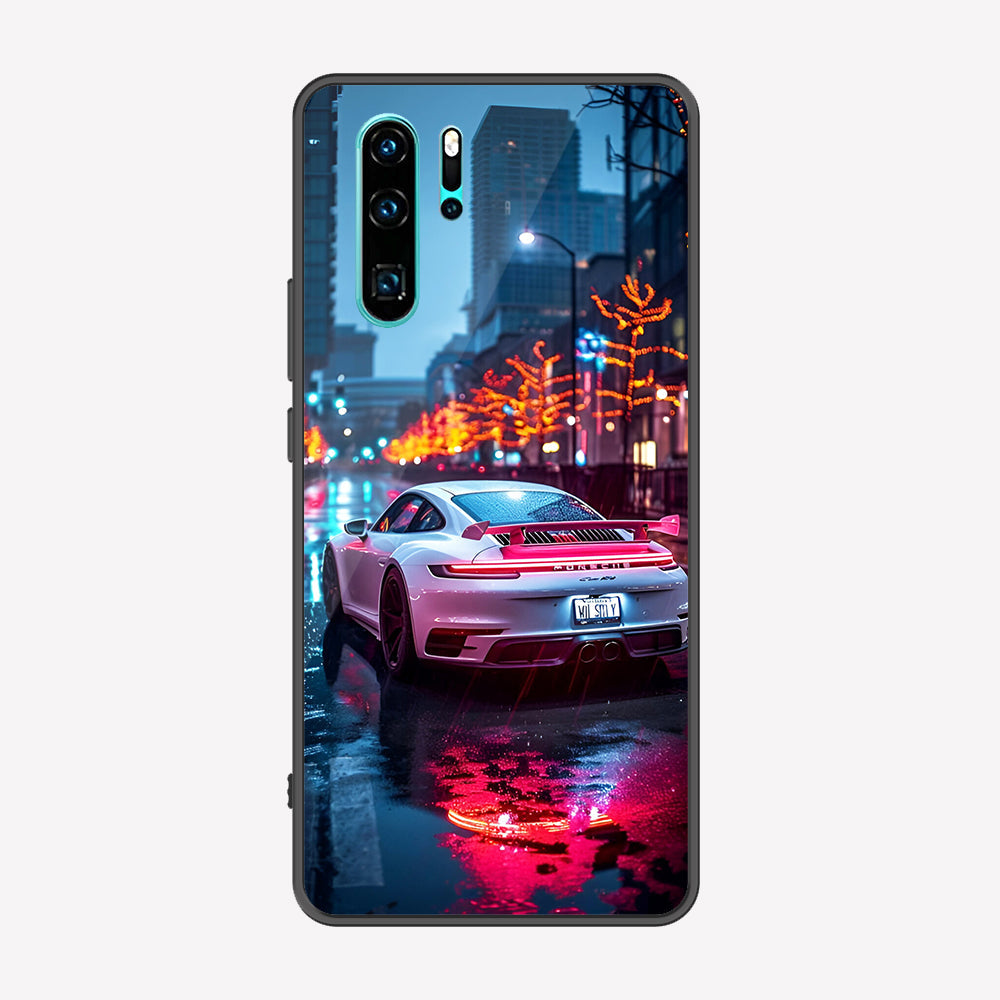 Huawei P30 Pro Cover - Car Series - Premium Printed Metal soft Bumper shock Proof Case