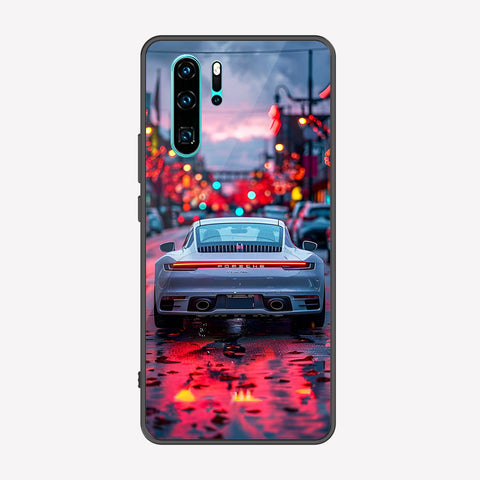 Huawei P30 Pro Cover - Car Series - Premium Printed Metal soft Bumper shock Proof Case