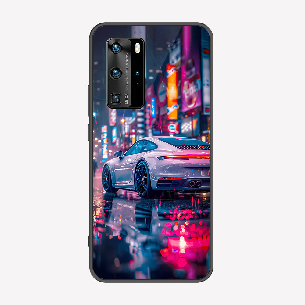 Huawei P40 Pro  Cover - Car Series - Premium Printed Metal soft Bumper shock Proof Case