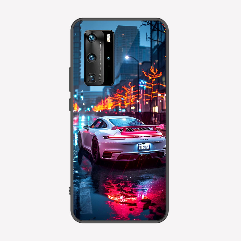 Huawei P40 Pro  Cover - Car Series - Premium Printed Metal soft Bumper shock Proof Case
