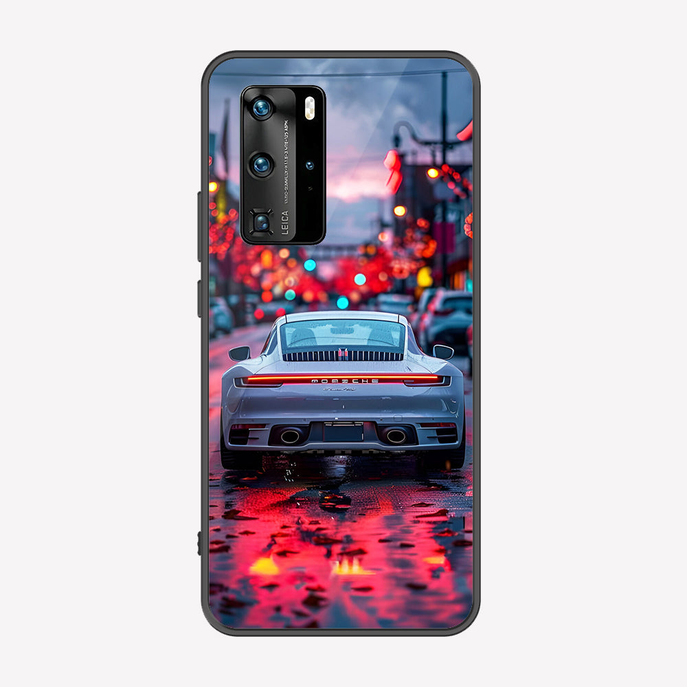 Huawei P40 Pro  Cover - Car Series - Premium Printed Metal soft Bumper shock Proof Case