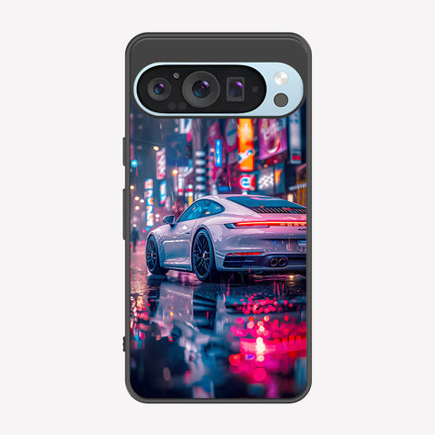 Google Pixel 9 Pro Cover - Car Series - Premium Printed Metal soft Bumper shock Proof Case