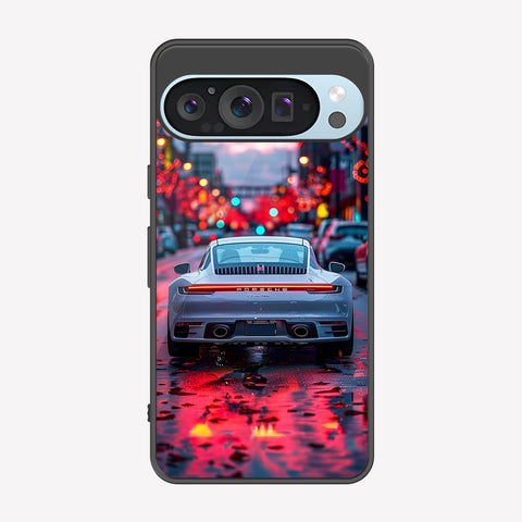 Google Pixel 9 Pro Cover - Car Series - Premium Printed Metal soft Bumper shock Proof Case