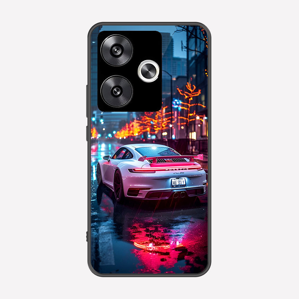 Xiaomi Redmi Turbo 3 Cover - Car Series - Premium Printed Metal soft Bumper shock Proof Case