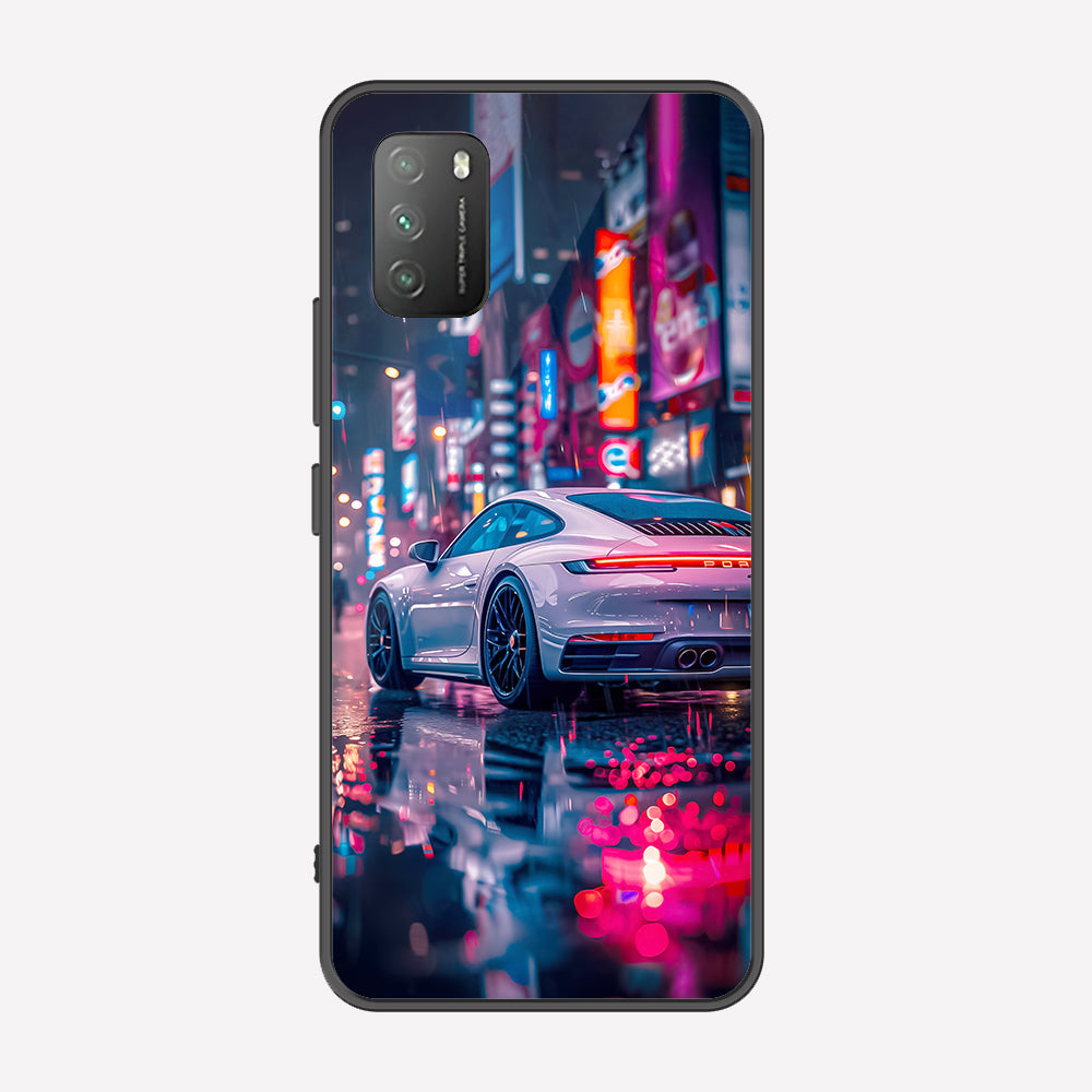 Xiaomi Poco M3 Cover - Car Series - Premium Printed Metal soft Bumper shock Proof Case