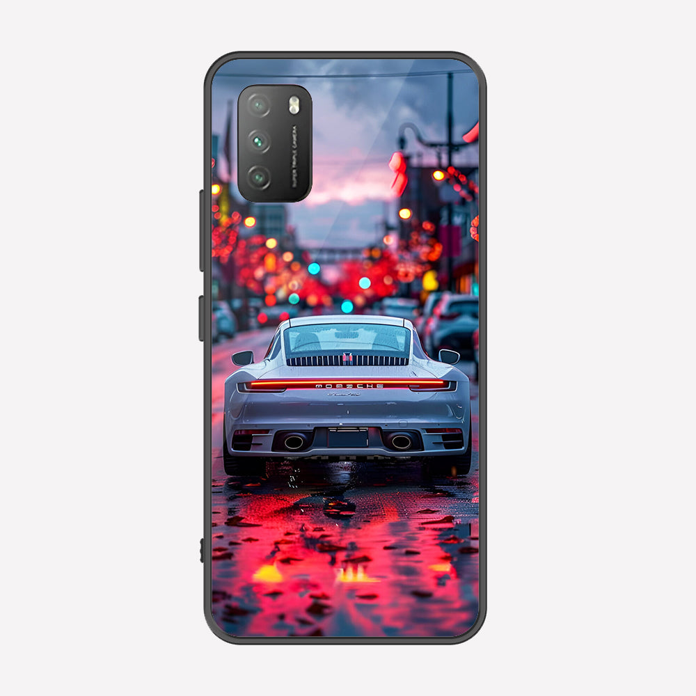 Xiaomi Poco M3 Cover - Car Series - Premium Printed Metal soft Bumper shock Proof Case