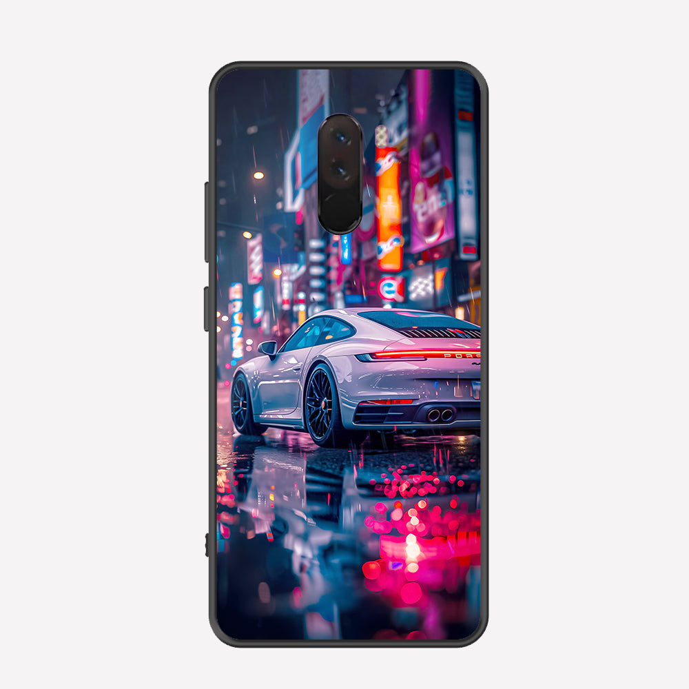 Xiaomi Pocophone F1 Cover - Car Series - Premium Printed Metal soft Bumper shock Proof Case