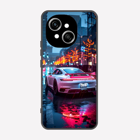 Tecno Pop 9 Cover - Car Series - Premium Printed Metal soft Bumper shock Proof Case