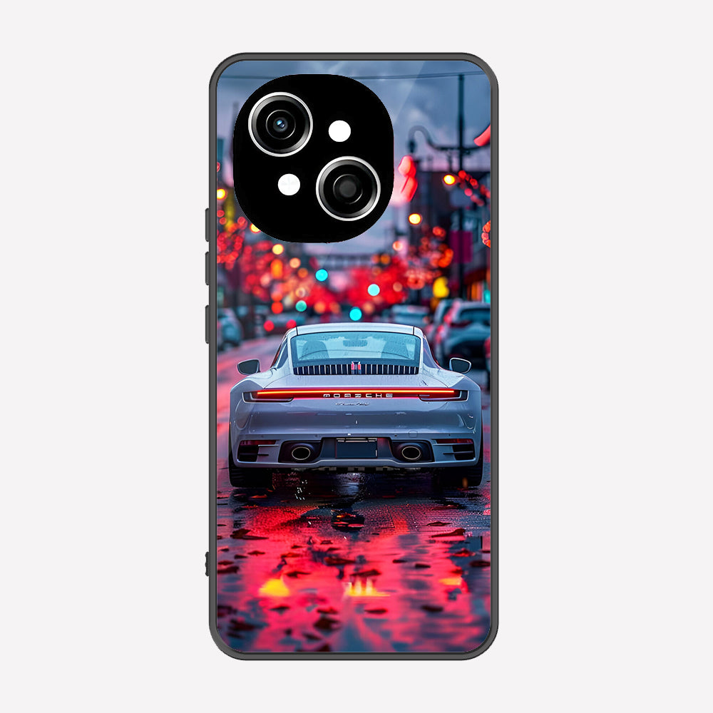 Tecno Pop 9 Cover - Car Series - Premium Printed Metal soft Bumper shock Proof Case