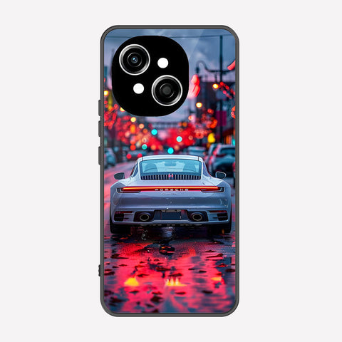 Tecno Pop 9 Cover - Car Series - Premium Printed Metal soft Bumper shock Proof Case