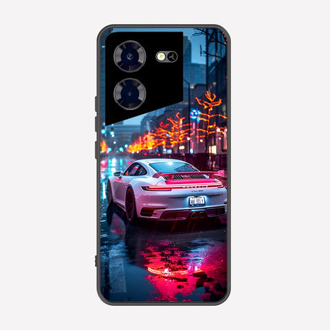 Tecno Pova 5 Cover - Car Series - Premium Printed Metal soft Bumper shock Proof Case