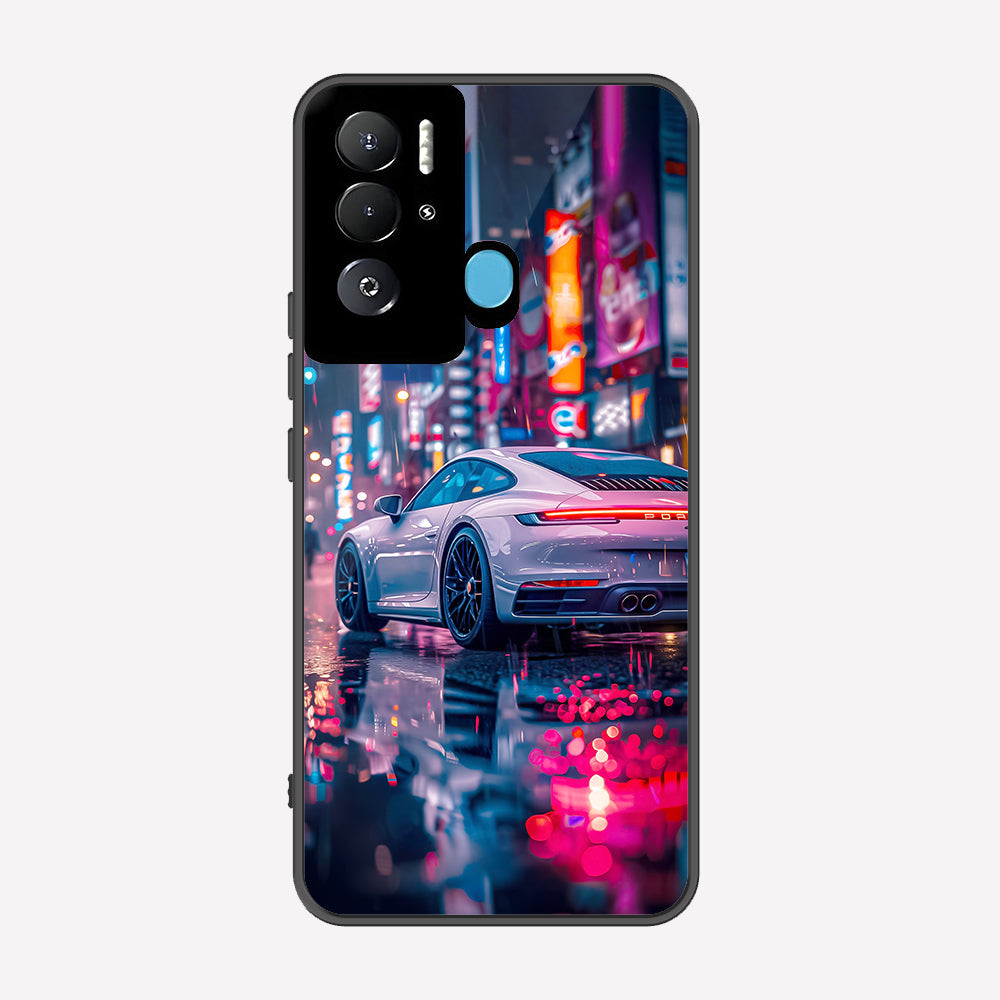 Tecno Pova Neo Cover - Car Series - Premium Printed Metal soft Bumper shock Proof Case
