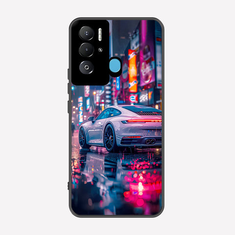 Tecno Pova Neo Cover - Car Series - Premium Printed Metal soft Bumper shock Proof Case
