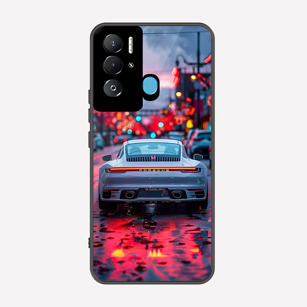 Tecno Pova Neo Cover - Car Series - Premium Printed Metal soft Bumper shock Proof Case