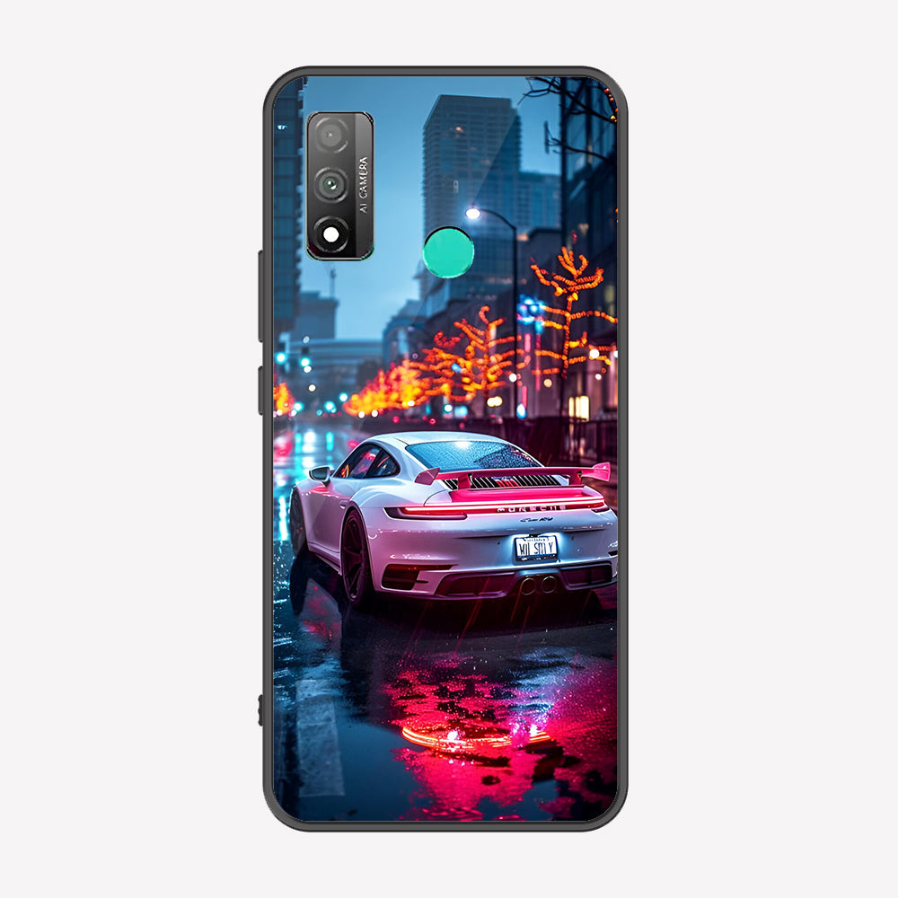 Huawei P smart 2020  Cover - Car Series - Premium Printed Metal soft Bumper shock Proof Case